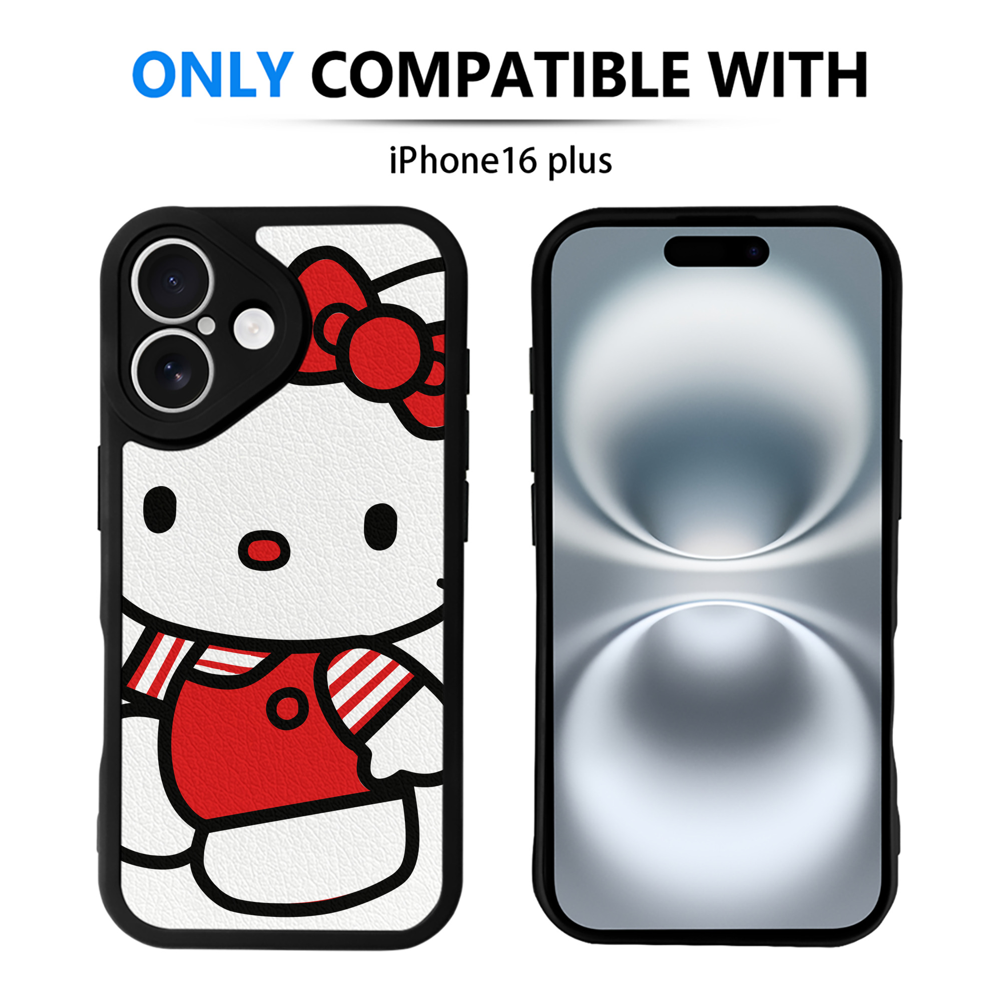 （画像用） Hello Kitty ハローキティ 【iPhone 16シリーズ対応】シリコンスマホケース（レザー調） 材質：シリコン